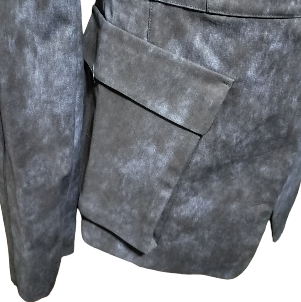 (1642) Dkny Collarless Split Front Patch Flap Poc… - image 4